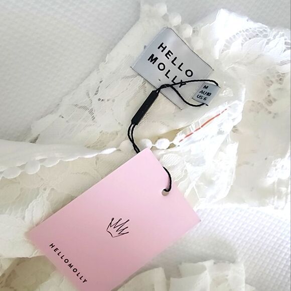 HELLO MOLLY LACE mini white dress new with tags - Picture 4 of 16